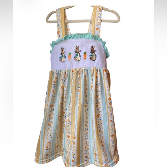 Abby & Evie Other - Abby & Evie Embroidered Peter Rabbit Sundress in Floral Pastels NWT